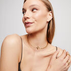 Choker necklace with front clasp and white topaz